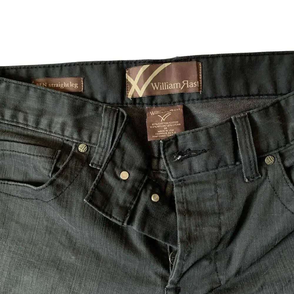 William Rast Gray Jeans Ren Straight Low Rise Stretch Size 34 Designer Denim - Picture 5 of 10